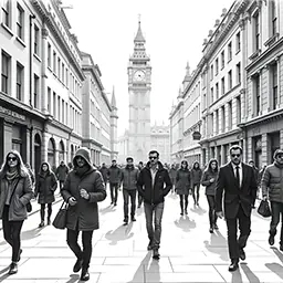 A Busy Street in Westminster, London